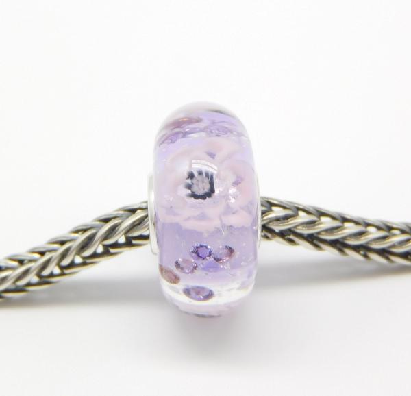 Soft Lavender Flower Monroe - Elfbeads Glas - Originalfoto
